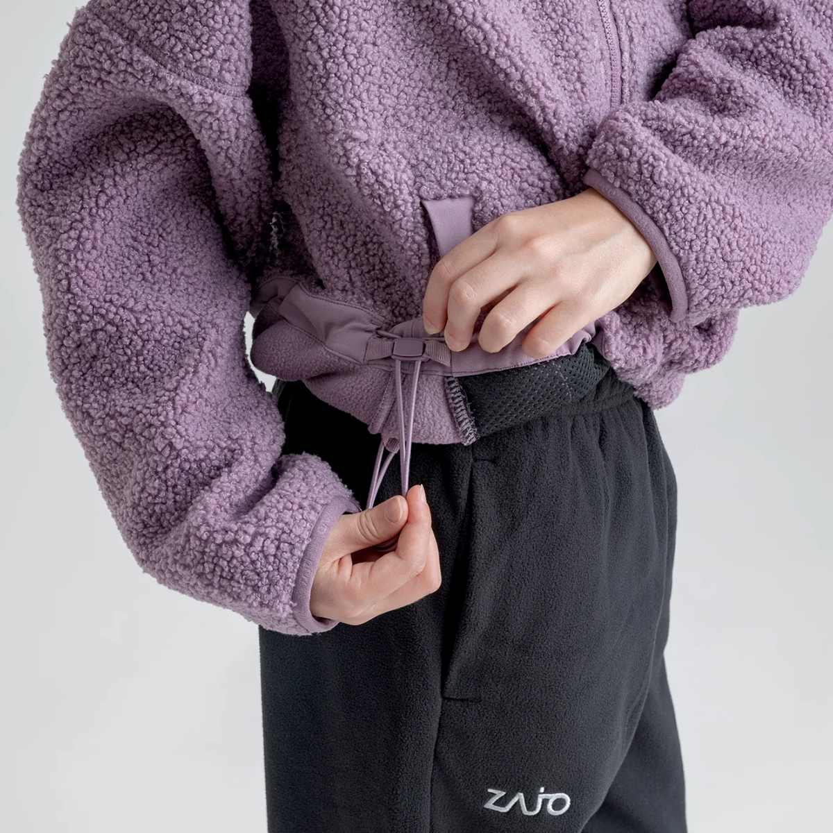 Palpo Kid's Pile Fleece Cropped Jacket — Iced Mauve