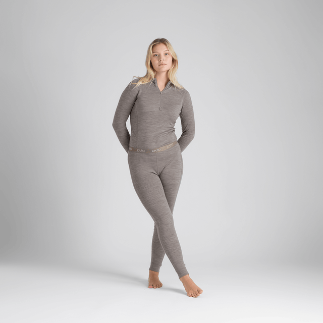 Hejma Women's Merino High Waist Pants — Taupe Beige
