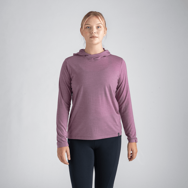 Kora Women's Merino Hoodie — Grey Navy