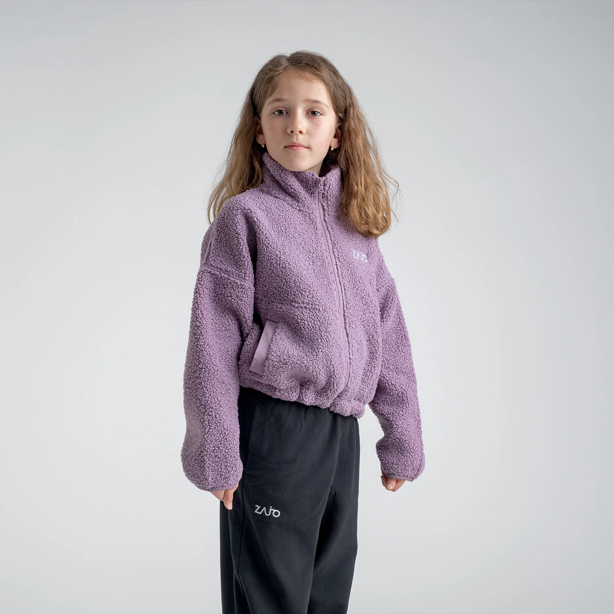 Palpo Kid's Pile Fleece Cropped Jacket — Cocoa Brown