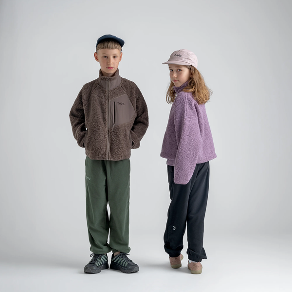 Palpo Kid's Pile Fleece Cropped Jacket — Cocoa Brown