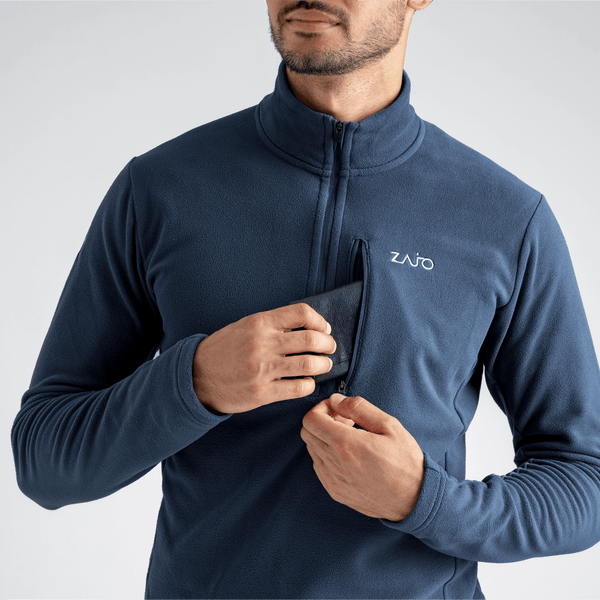 Auro Men's Fleece Zip Top — Harbor Blue