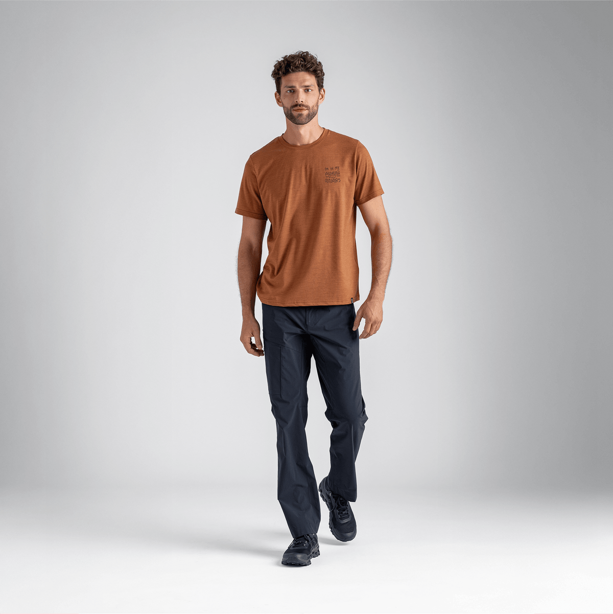 Kora Men's Merino Graphic T-shirt — Falcon Grey Element