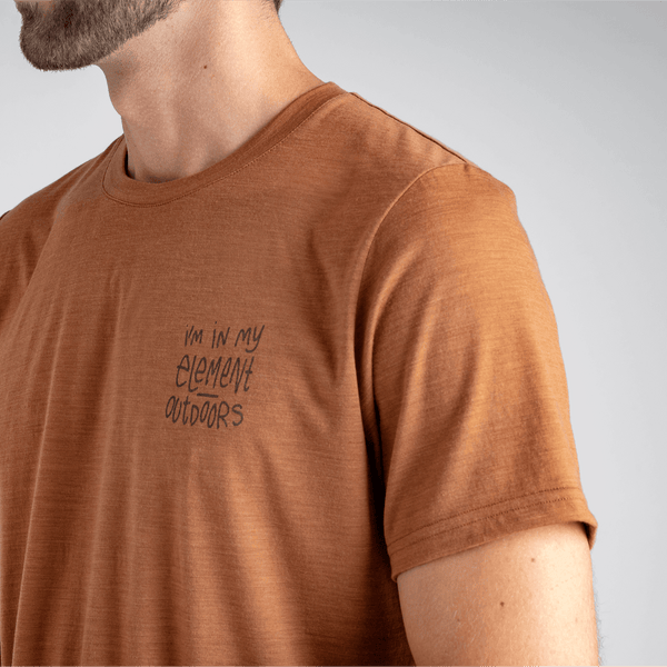 Kora Men's Merino Graphic T-shirt — Falcon Grey Element