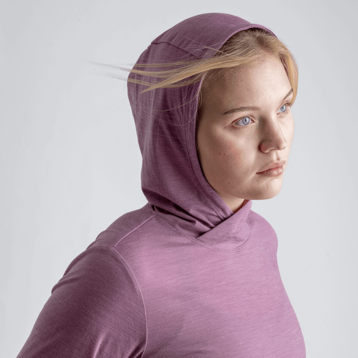 Kora Women's Merino Hoodie — Grey Navy