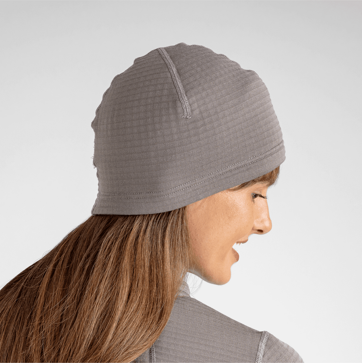 Kovri Merino Grid Beanie — Earth Red