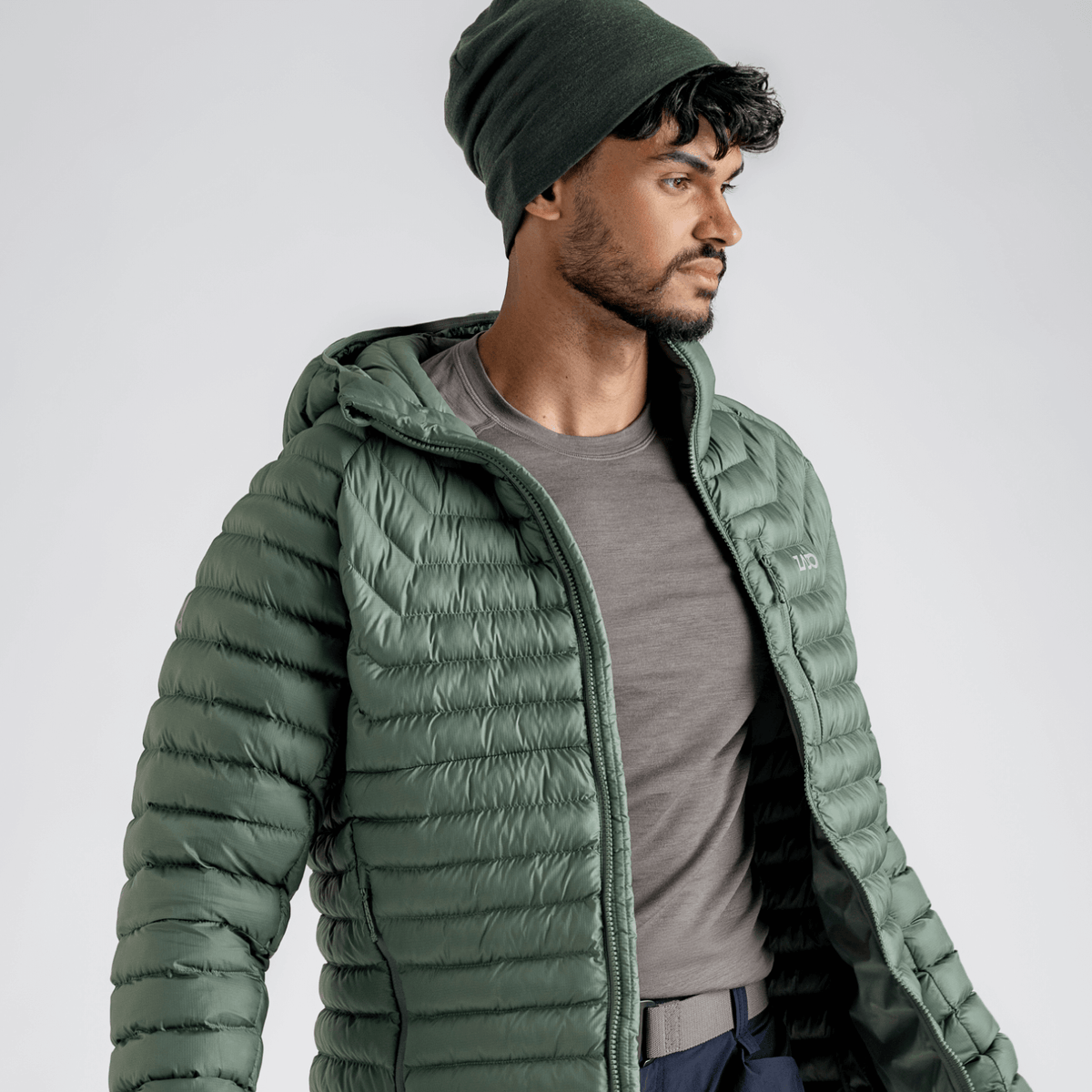 Nubaro Men's Insulated Hooded Jacket — Sage Green
