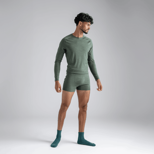 Senti Men's Merino Boxer Briefs — Thyme Green