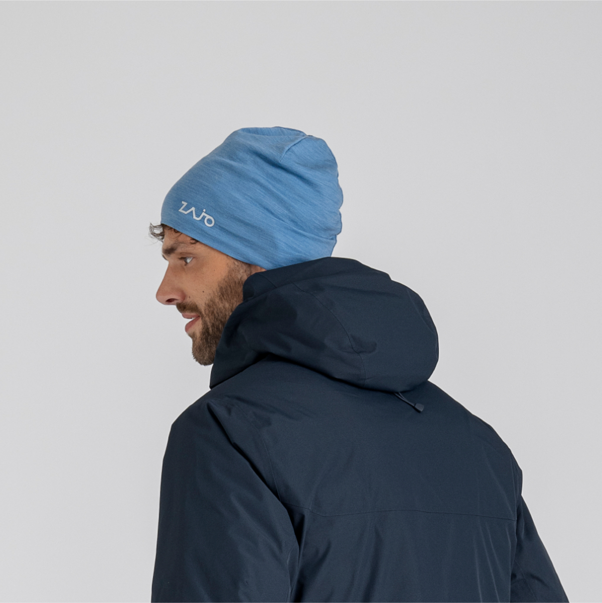 Senti Merino Beanie — Grey Navy